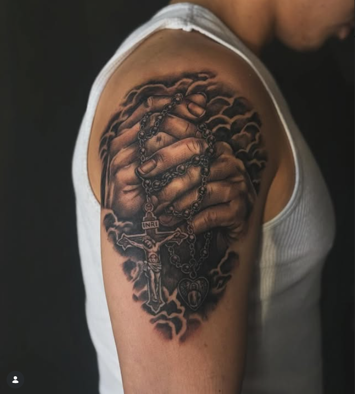 Prayer Hands and Rosary 